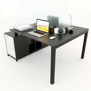โต๊ะทำงานแบบมินิมอล 2 ขา พร้อมตู้ (120x150 ซม.)-Uconcept HBUC031-ไม้ยางพารา ประกอบง่าย - Product Image 1