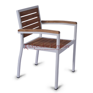 Chaise de jardin d'extérieur minimaliste en aluminium et teck moderne pour la maison et l'hôtel pour meubles de patio - Product Image 2