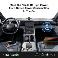 HKY 156W USB C PD 3.0 Cordon d'alimentation CC à CC 28V 5A 20V 5A 100W Adaptateurs de chargeur de voiture multiport pour ordinateur portable et téléphone portable