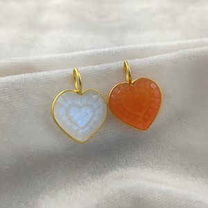 Handmade 925 Sterling Silver Bezel <b>Pendant</b> Heart-Shape Gemstone Gold Vermeil Birthstone Charm for Fashionable Party Occasions - Product Image 1