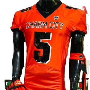 Camiseta de fútbol americano Fotos reales Transpirable Tallas grandes Bordado estirable Tackle Twill Sublimación pantalones integrados - Product Image 1