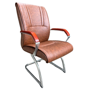 เก้าอี้ยกปรับระดับได้ชุบโครเมียมพร้อมเบาะหนังเทียม - Product Image 1