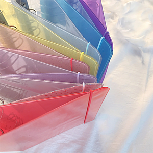 <strong>Mini</strong> Wavering Light Binder Cover Filling <strong>File</strong> <strong>Folder</strong> Loose Leaf Notebook Cover Closure Pvc 6 Hole Binder - Product Image 6