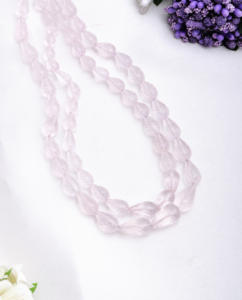 ลูกปัดโรสควอตซ์สีชมพูทรงหยดน้ำ  ขนาด 7x10-9x17 มม. น้ำหนัก 160 กะรัต สำหรับทำเครื่องประดับชั้นดี - Product Image 3