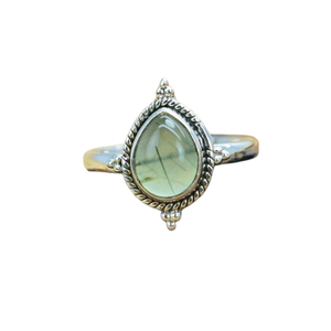 925 argent Sterling prehnite pierres précieuses bague bijoux à la main en argent Boho Style bague bijoux pour femmes cadeau de mariage pour femme - Product Image 1