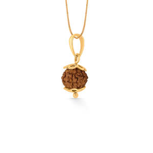 Colgante de Oro Panchmukhi Rudraksha para Mujer, Amuleto Religioso de Alta Calidad - Product Image 3