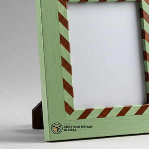 Handcrafted Wood Frame Green Decorative Picture Frame Candy Stripe Design Tabletop Home Decor Photo Display Wholesale - Product Image 3