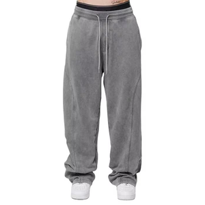 Pantalon décontracté pour homme personnalisé, 100% coton, élégant, pantalon de survêtement ample, pantalon de survêtement surdimensionné pour homme, pantalon de survêtement rayé évasé tendance - Product Image 1