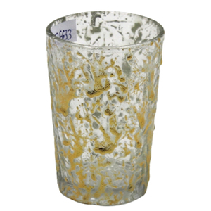 Pot de bougie de texture de feuille de laiton votive en verre de conception de luxe pour le décor d'hôtel de festival et à la maison personnalisé en gros en vrac - Product Image 1