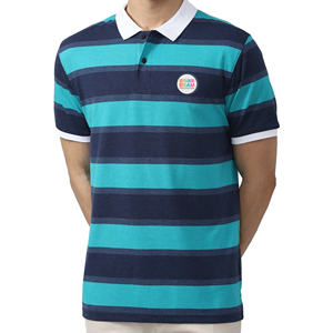 2023, venta al por mayor, 210 GSM, cuello acanalado a rayas para camiseta Polo, tela de punto de la mejor calidad, Impresión de logotipo personalizado antiarrugas - Product Image 1