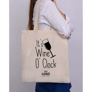 Sacs fourre-tout en coton avec motif « It's Wine O'Clock » - Vignobles - Product Image 4