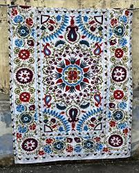 Suzani tấm trải giường suzani thêu uzbek tấm trải giường Cotton Tấm trải bàn tấm trải giường suzani tấm trải giường nghệ thuật dân tộc - Product Image 6