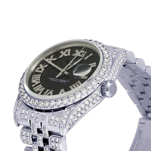 Reloj de diamantes de moissanita totalmente helado de lujo para hombre con esfera mecánica con tachuelas D VVS, comprobación de probador de diamantes - Product Image 2