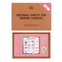 Kit de Fabricación de Velas de Cera de Abeja Sotacandlemarket K15 para Niños, Color Rosa Claro, Más de 48 Colores de Lujo, Láminas de Cera de Abeja, Juguete