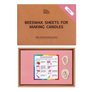 Kit de fabricación de velas de cera de abejas DIY al por mayor para niños gama de colores rosa claro de más de 48 colores de lujo hojas de cera de abejas juguete educativo - Product Image 1