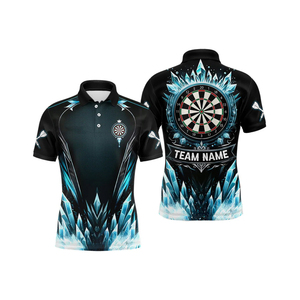 Polo réversible unisexe grande taille 100% polyester impression numérique séchage rapide impression personnalisée vente en gros fléchettes vêtements de sport pour garçons - Product Image 1