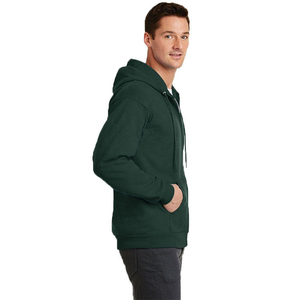 Vente en gros de haute qualité logo personnalisé pour hommes 100% coton polaire blanc simple hommes fermeture éclair sweats à capuche couleur unie motif régulier bon prix - Product Image 4