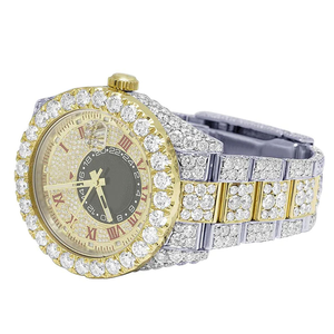 Mouvement Automatique Hip Hop VVS1 Montre Diamant Naturel Blanc Bracelet Quartz Acier Inoxydable avec Cadran Verre Fenêtre d'Inde - Product Image 3