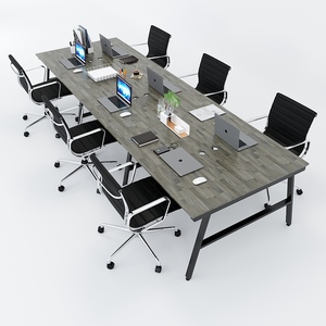 6-piece Metal Cluster <b>Table</b> Frame 360x120cm Assembled Industrial/Modern Design <b>Foldable</b> for <b>Dining</b> Apartment Hotel School - Product Image 2