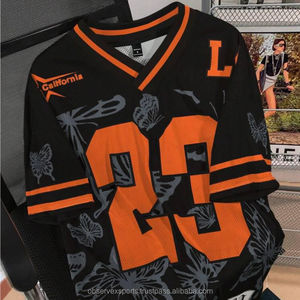 2026 Fashion Boxy <b>Cropped</b> Breathable Mesh American Football Jersey for <b>Men</b> Custom Design Sublimation Print Short Home Wear - Product Image 1