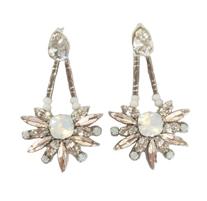 Pendientes de moda con cristales grandes en forma de gota, estilo broche, con cristales de ópalo y marquesa, pendientes llamativos personalizados de vendedor indio - Product Image 1