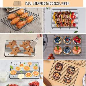 Juego de 2 Mini rejillas de refrigeración antiadherentes para cocinar a la parrilla, paquete de 2 rejillas de secado para asar de 8,6x6,2 para tostadora pequeña - Product Image 5