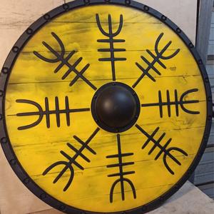 Couteau de camping JEXMOO fait main de 24 pouces en bois et acier à haute teneur en carbone avec design bouclier viking, support OEM/ODM personnalisé - Product Image 6