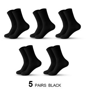 Chaussettes solides respirantes en coton pour hommes, 5 paires/lot, longues, pour affaires et sports de plein air, pour gentleman - Product Image 5