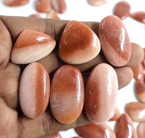 Cabujón de Aventurina naranja natural, mezcla de formas de piedras preciosas sueltas, tamaños para la fabricación de joyas-JaipurSale - Product Image 4