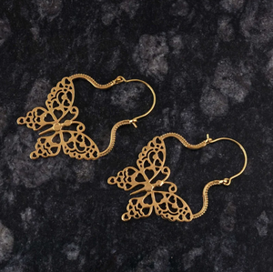 Excellent Quality Wholesale Gold butterfly Moth Gothic <b>Earring</b> in Non Tarnish Solid Brass Boho Vintage Ethnic Classic Jewellery - Product Image 5