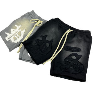 Custom Essentials Unisex Sweat Shorts Algodón Baggy Estampado gráfico Bordado Apliques Verano Desgastado Lavado ácido Pantalones cortos para hombres - Product Image 1