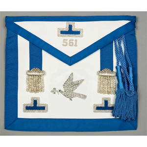Mandil de Piel de Cordero para Maestro de la Orden, Azul Cielo, Plateado - Product Image 3