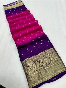 Soie de coton traditionnelle indienne avec Bandhej imprimé Saree femme fabricant de mode et fournisseur de Surat au taux le plus bas - Product Image 2