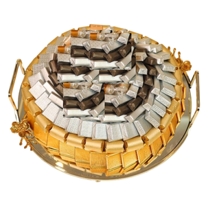Bandeja de Chocolate de Metal Chapado en Plata, Bandeja de Chocolate con Acento Dorado, Bandeja de Regalo de Chocolate de Boda para Ocasión Especial - Product Image 6
