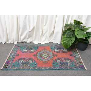 Alfombra de lana turca Vintage de 18x34 pies, diseño de retazos verde naranja, técnica de tejido plano para decoración para sala de estar, látex de 4m de ancho - Product Image 2