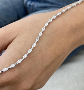 Pulsera de tenis de 2.82ct con corte Marquesa, Diamante creado en laboratorio, sólido, oro blanco y rosa de 14 quilates, certificado E/VS1, regalo para mujer - Product Image 3