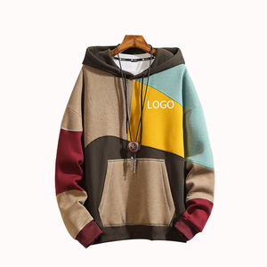OEM Logo Personnalisé Pull à Capuche pour Hommes Streetwear Tricoté 6 Color Block Sweat Imprimé Personnalisé Dernier Sweat à Capuche - Product Image 2
