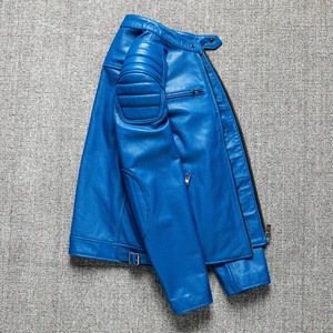 Tendance Veste Slim-fit de haute qualité à fermeture éclair Veste en cuir pleine fleur noire ivoire rayée attrayante pour hommes - Product Image 4