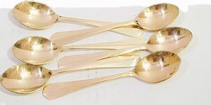 Cucharas y cucharas de té de latón al por mayor, cuchara de café chapada en oro con el mango de diseño de corazón más nuevo, uso personalizado por HF CRAFTS - Product Image 2