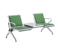 Banc d'attente moderne en cuir PU et métal pour 2 personnes - Conception ergonomique durable pour les aéroports, les gymnases, les hôpitaux et les bureaux