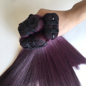 Faisceau coloré droit d'os humain avec dentelle transparente de fermeture, extensions de cheveux vietnamiens frontales en dentelle - Product Image 4