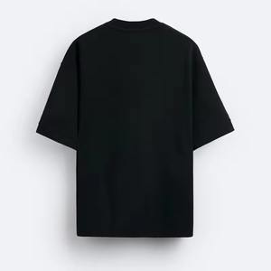 Camiseta con logotipo personalizado para hombre, 100% algodón con estampado, ropa de calle con hombros caídos, cuello redondo de gran tamaño, material de poliéster/algodón - Product Image 2