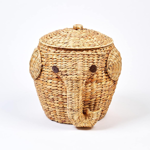 Natural Seagrass Large <b>Round</b> Handwoven Storage <b>Basket</b> <b>with</b> <b>Lid</b> & Handles Vintage Style for Kitchen & Bathroom Vietnam - Product Image 2