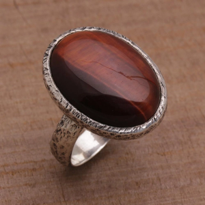 Handcrafted 925 Sterling Silver Stacking <b>Ring</b> Minimalist Forest <b>Tiger</b> <b>Eye</b> <b>Ring</b> With Oval Gemstone Fashion Jewelry Factory Price - Product Image 4