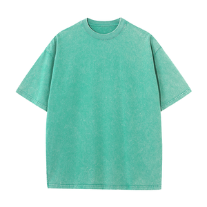 T-shirts en jersey pour hommes brodés personnalisés T-shirt en coton délavé à l'acide T-shirt oversize d'impression bouffante T-shirt vintage lourd et décontracté pour hommes - Product Image 5