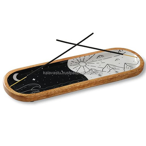 Kalavastu Wooden <b>Incense</b> <b>Stick</b> <b>Holder</b> & Ash Catcher Aroma Therapy Stand Model WC3 - Product Image 4