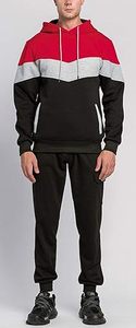 Sudadera con capucha de manga larga para hombre, personalizada OEM, tops de invierno, sudadera de forro polar con bloques de color, bolsillo, transpirable, teñido liso - Product Image 3