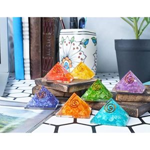 Giá bán buôn bảy <span class=keywords><strong>Chakra</strong></span> <span class=keywords><strong>orgone</strong></span> năng lượng kim tự tháp thiết lập handmade chữa bệnh tinh thể kim tự tháp cho Reiki Thiền Định và trang trí nội thất - Product Image 2