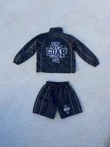 Conjunto corto cortavientos personalizado de alta calidad al por mayor para hombre, conjunto corto cómodo transpirable de nailon para hombre, chándal OEM con logotipo personalizado - Product Image 2