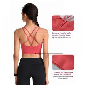 Sujetador deportivo de alta calidad para mujer, espalda hueca, gimnasio, Fitness, Sujetador deportivo, logotipo personalizado, talla XL, algodón, ropa especial para Fitness, Yoga, Seta deportiva - Product Image 6